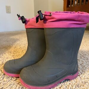 Kids Kamik Pink and Gray Rain/Winter Boots